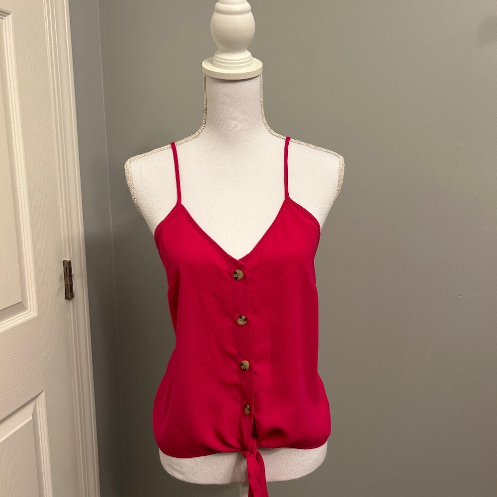 Spaghetti Strap Button Blouse